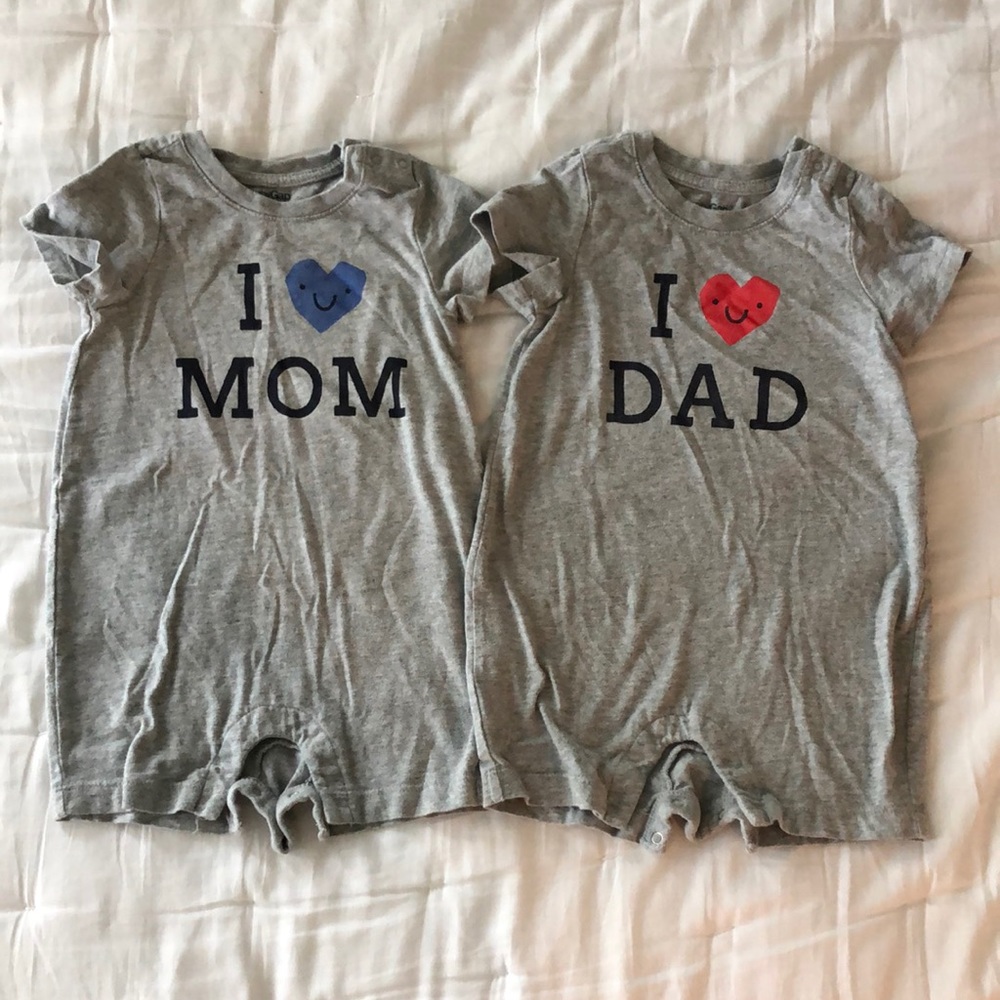Baby Gap “I love Mom” & “I love Dad” Onesies